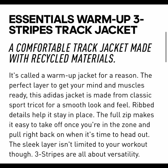 Adidas Primegreen Mens Essentials Warm-Up, Three Stripes, Track Jacket - Picture 7 of 10